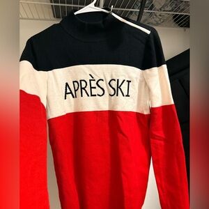 Talbots Red, Blue, and White Crewneck Sweater